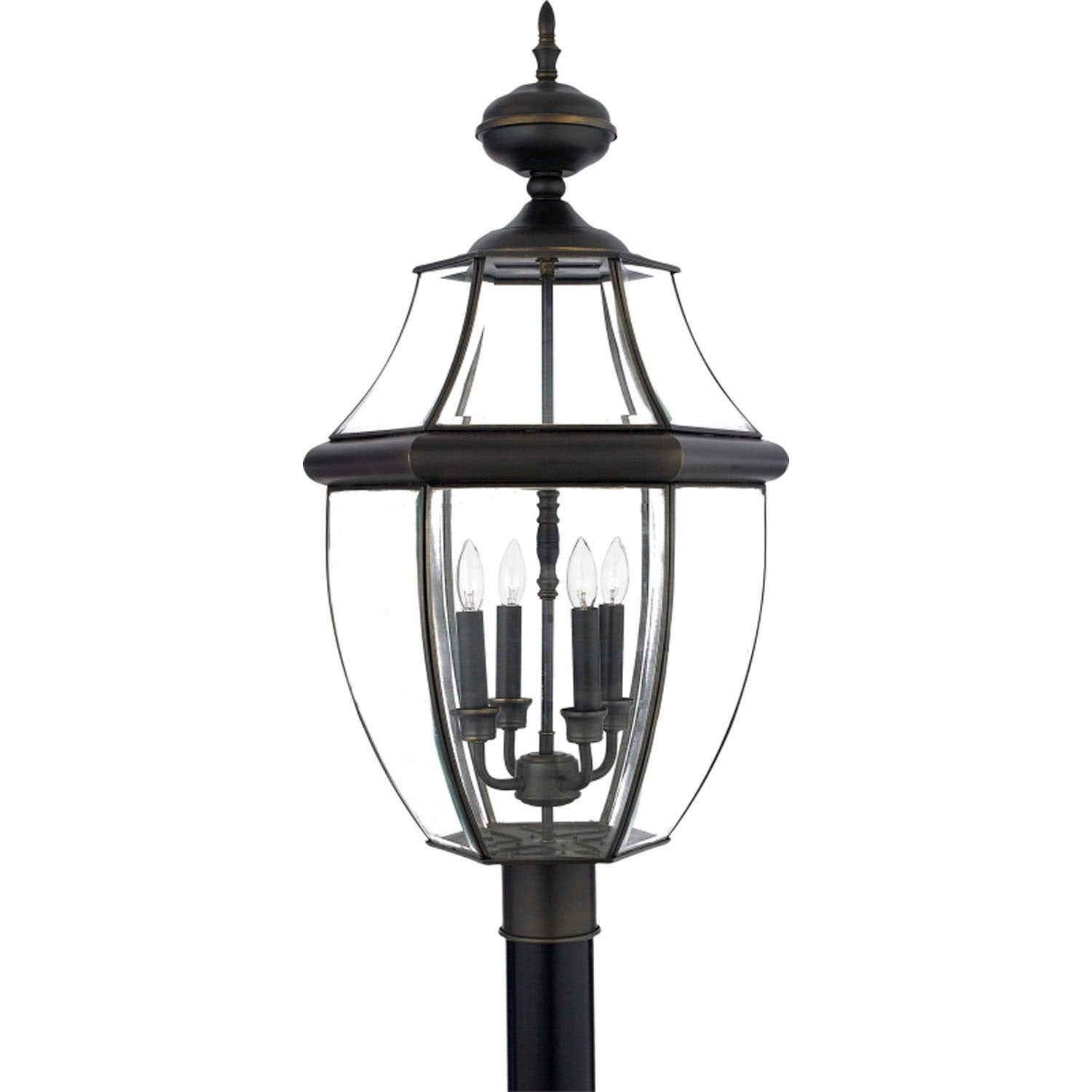 Quoizel - NY9045Z - Four Light Outdoor Post Mount - Newbury - Medici Bronze