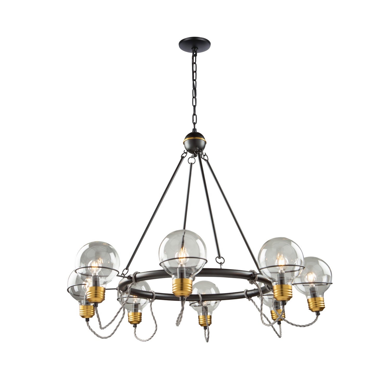 Artcraft - AC11728BK - Eight Light Chandelier - Martina - Black and Brushed Brass