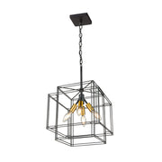 Artcraft - AC11734BK - Four Light Pendant - Artisan - Black and Brushed Brass