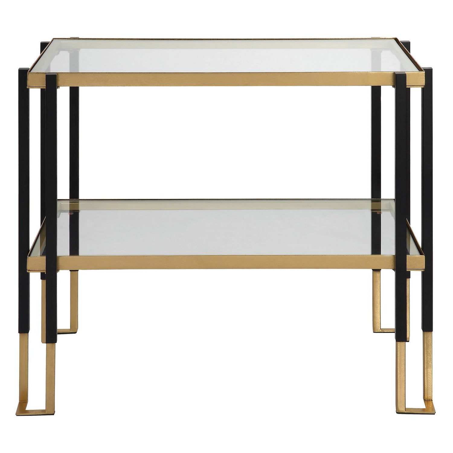 Uttermost - 25138 - Side Table - Kentmore - Matte Black And Brushed Gold