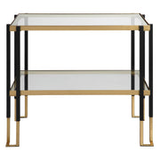 Uttermost - 25138 - Side Table - Kentmore - Matte Black And Brushed Gold