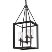 Golden - 2073-3P BLK-CLR - Three Light Pendant - Smyth - Matte Black