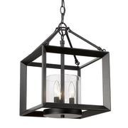 Golden - 2073-M3 BLK-CLR - Three Light Chandelier - Smyth - Matte Black