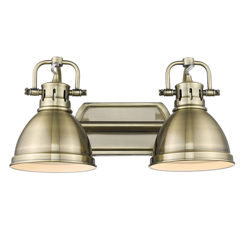 Golden - 3602-BA2 AB-AB - Two Light Bath Vanity - Duncan - Aged Brass