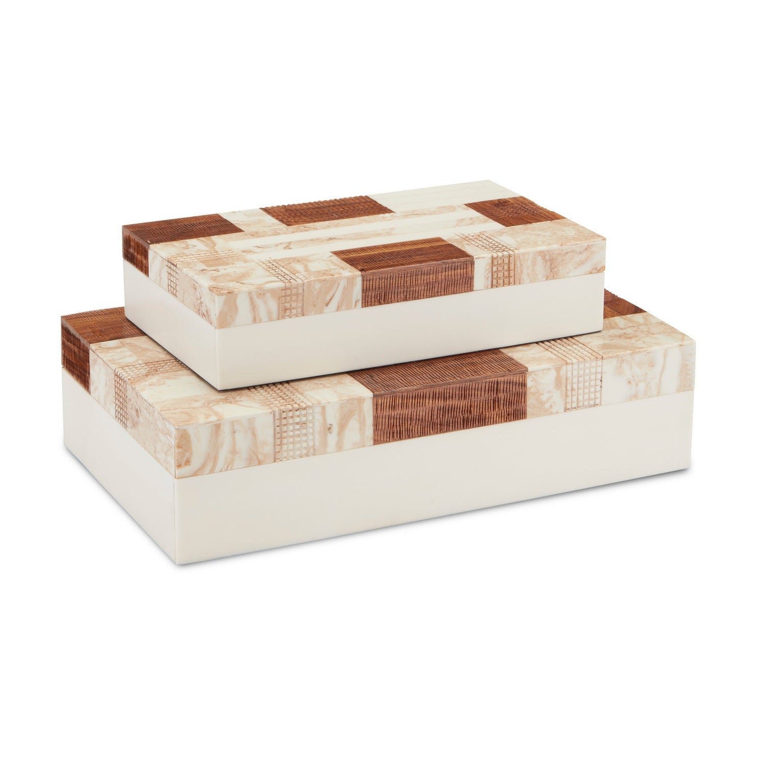 Currey and Company - 1200-0446 - Box Set of 2 - 1940s Collection - Beige/Brown/Ivory/Natural