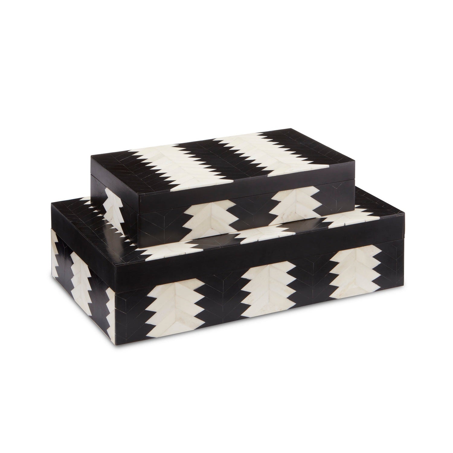 Currey and Company - 1200-0450 - Box Set of 2 - Arrow Collection - Black/White/Natural