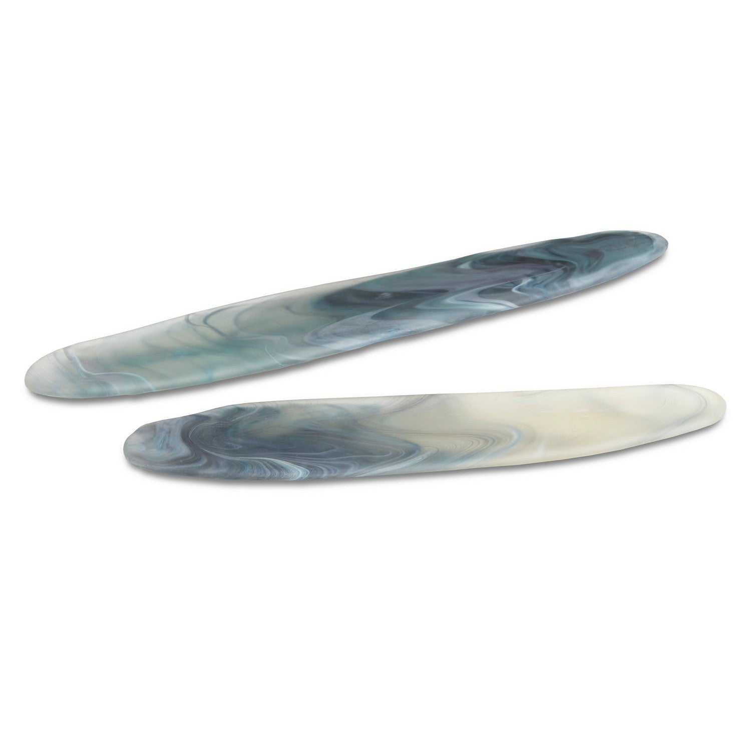 Currey and Company - 1200-0464 - Tray Set of 2 - Midnight Blue Tray Set of 2 - Midnight Blue/Frosted