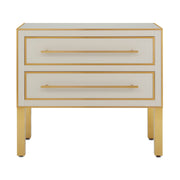 Currey and Company - 3000-0184 - Chest - Arden Collection - Ivory/Satin Brass