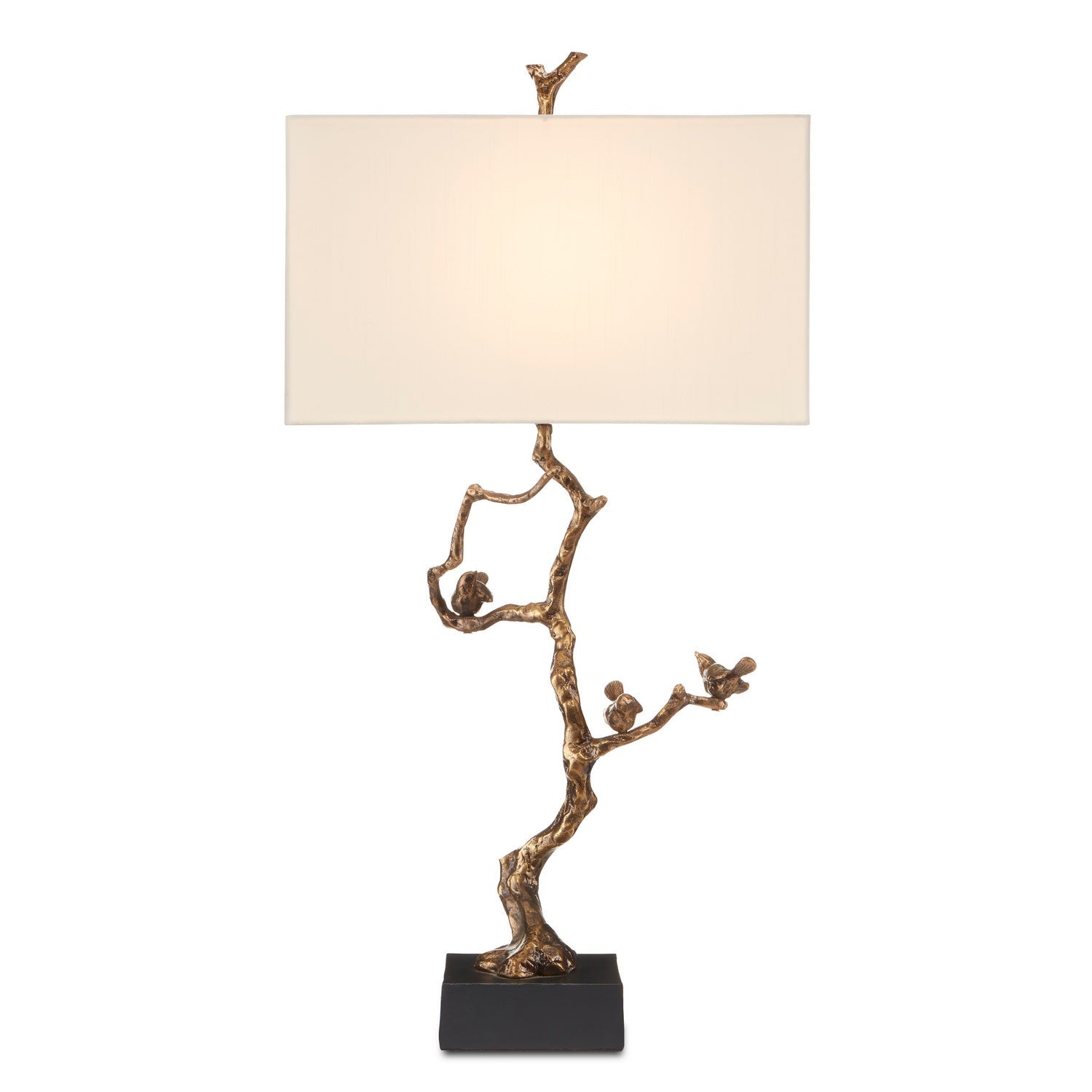 Currey and Company - 6000-0695 - One Light Table Lamp - Shadows Brass Table Lamp - Antique Brass/Black