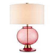 Currey and Company - 6000-0717 - One Light Table Lamp - Jocasta Collection - Clear Red/Brass
