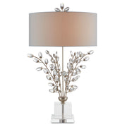 Currey and Company - 6000-0727 - Two Light Table Lamp - Forget-Me-Not Collection - Silver Leaf/Clear