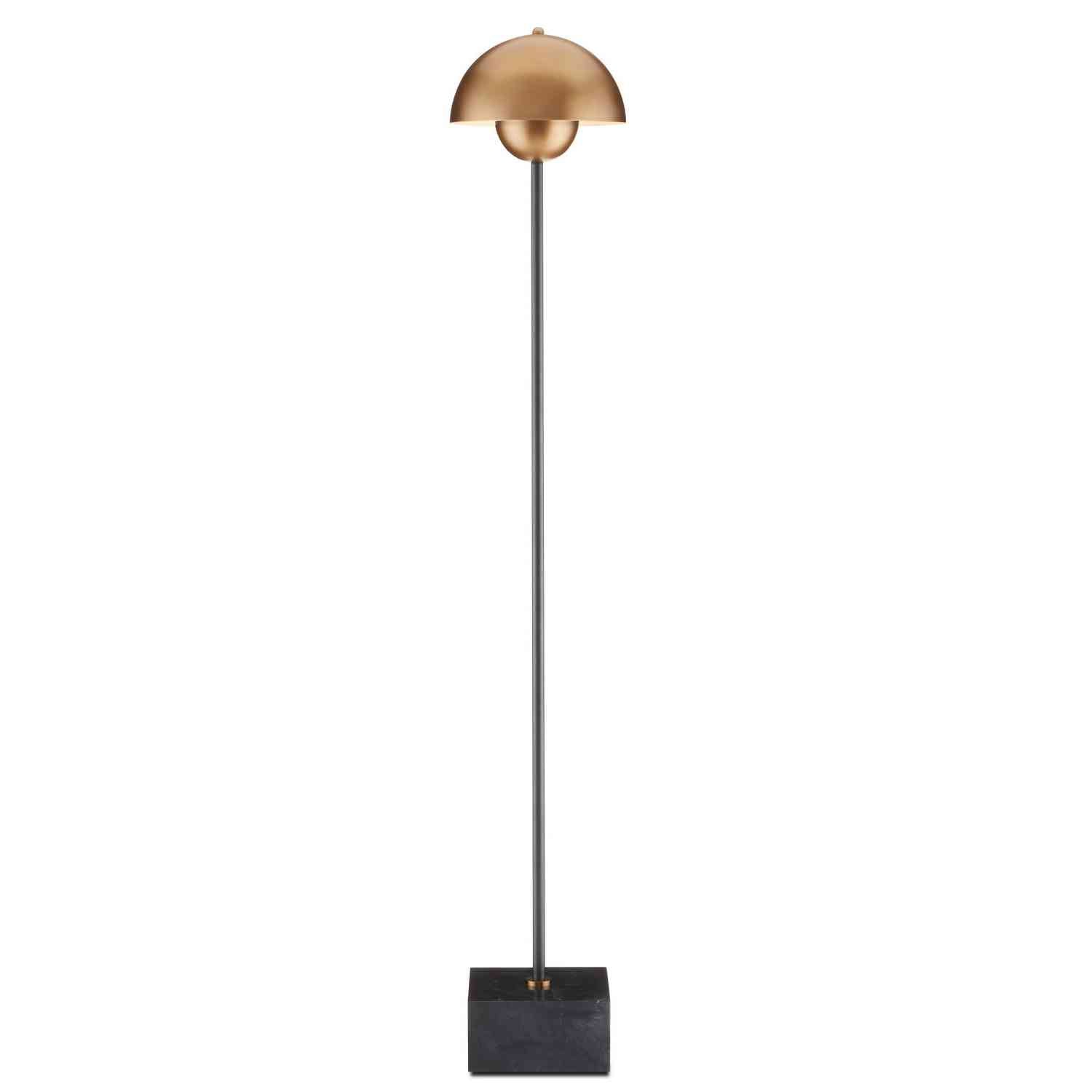 Currey and Company - 8000-0095 - One Light Floor Lamp - La Rue Collection - Brushed Brass/Black