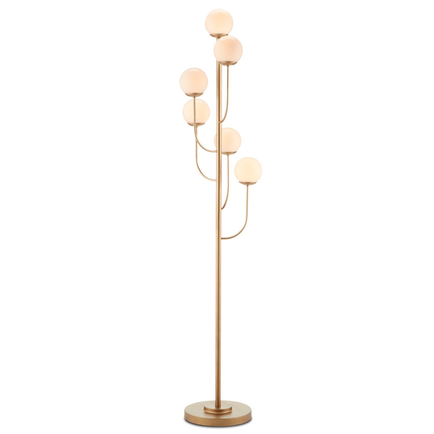 Currey and Company - 8000-0097 - Six Light Floor Lamp - Farnsworth Brass Floor Lamp - Brass