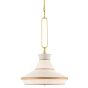 Currey and Company - 9000-0770 - Two Light Pendant - Perth Gold & White Pendant - Gold Leaf/White