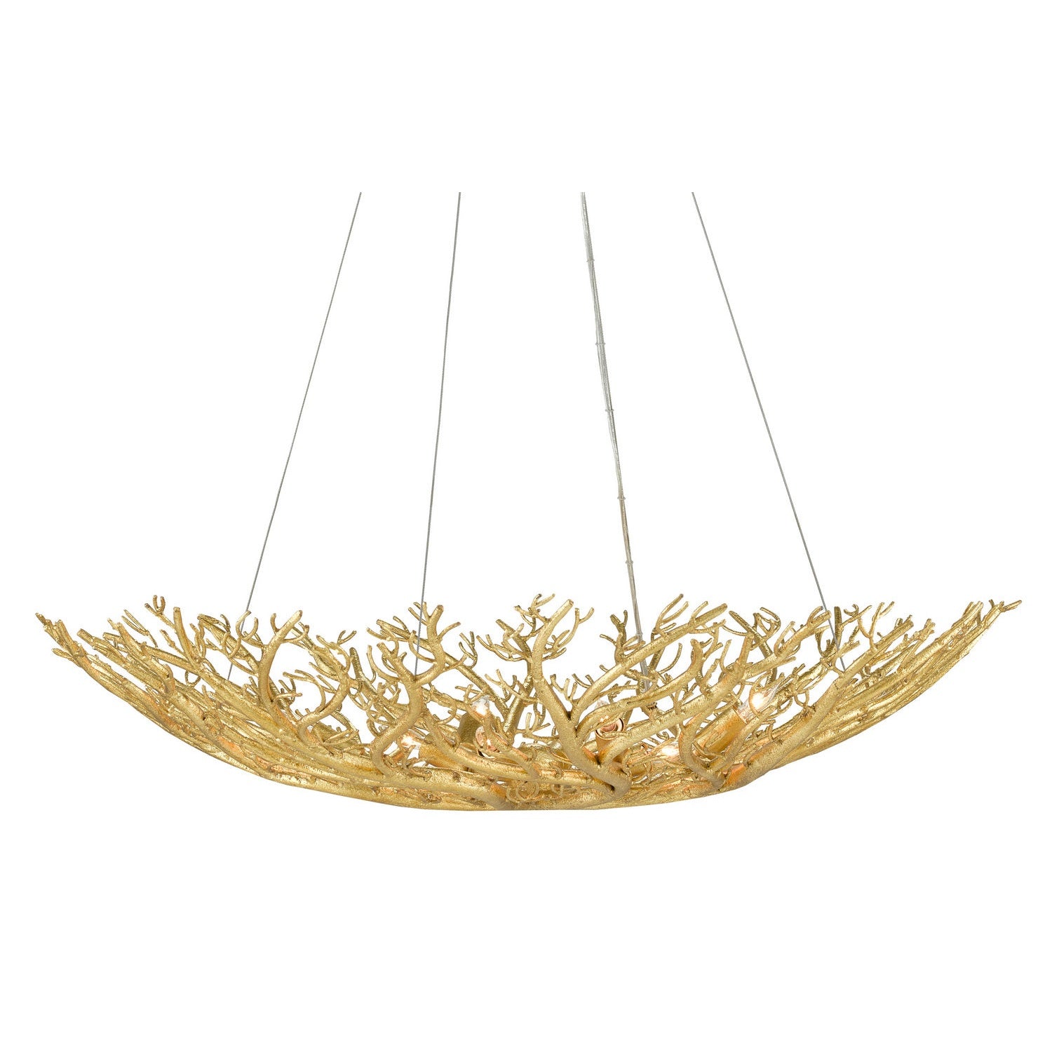 Currey and Company - 9000-0780 - Eight Light Chandelier - Sea Fan Collection - Gold Gilt