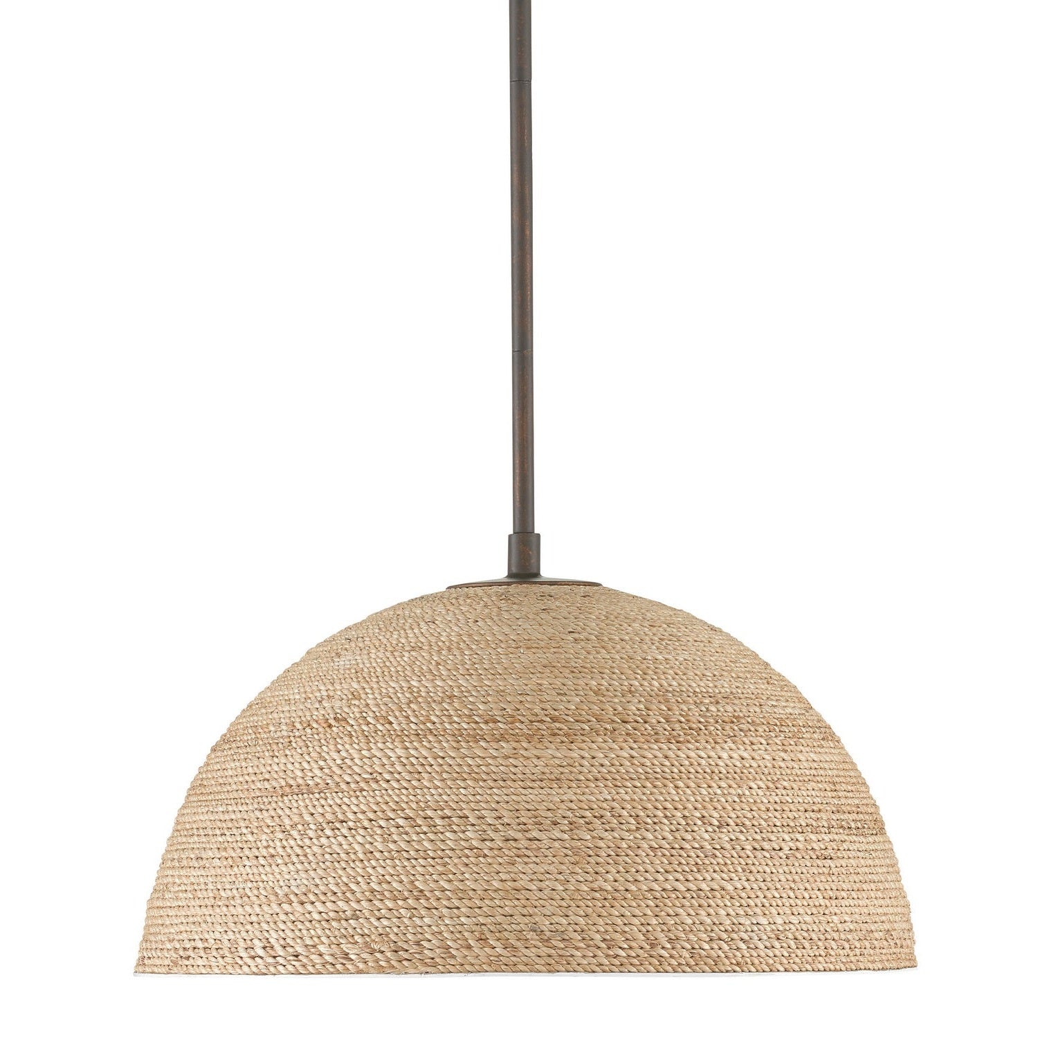 Currey and Company - 9000-0790 - One Light Pendant - Tobago Pendant - Bronze Gold/Sugar White/Natural Rope