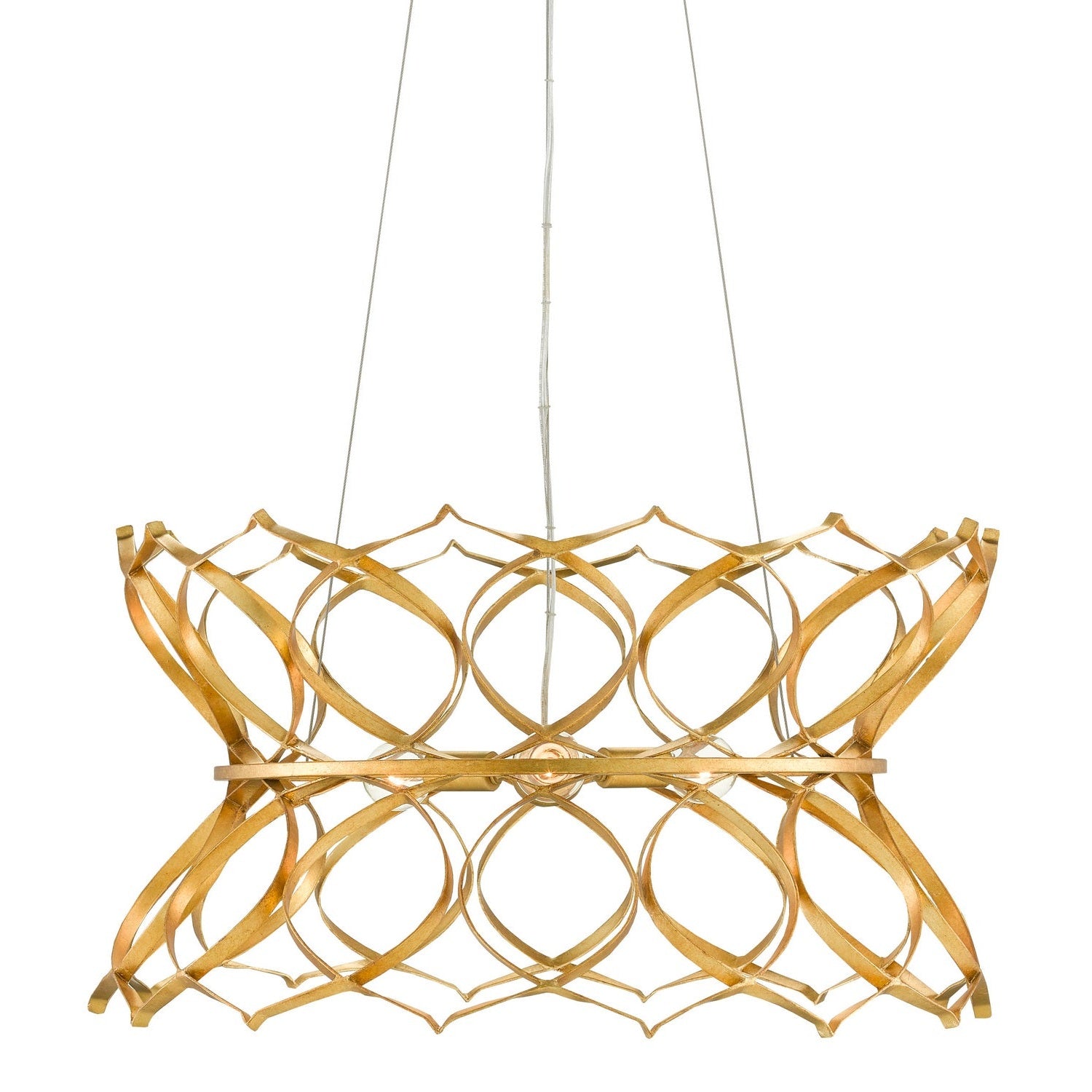 Currey and Company - 9000-0799 - Three Light Chandelier - Clelia Gold Chandelier - Contemporary Gold Leaf