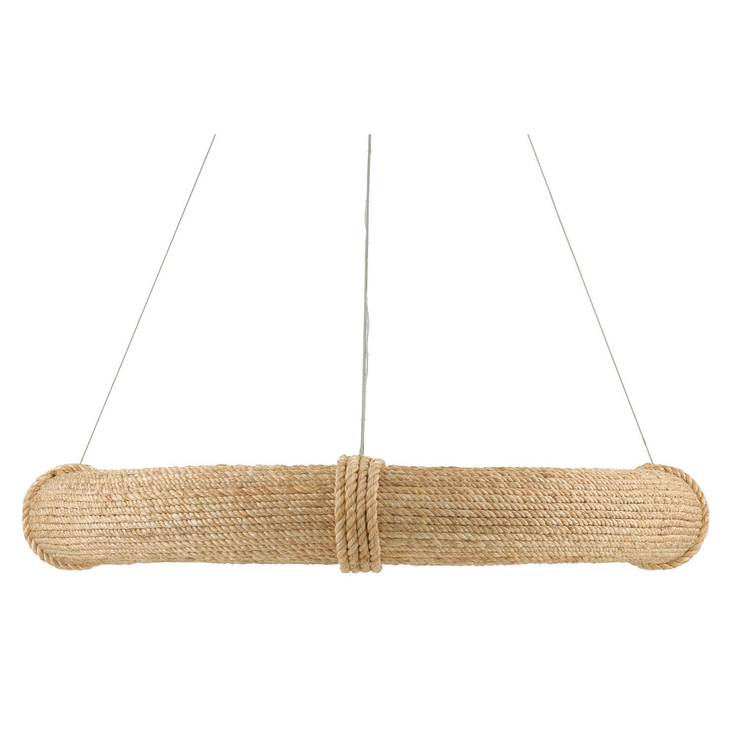 Currey and Company - 9000-0804 - Eight Light Chandelier - Portmeirion Collection - Satin Black/Abaca Rope