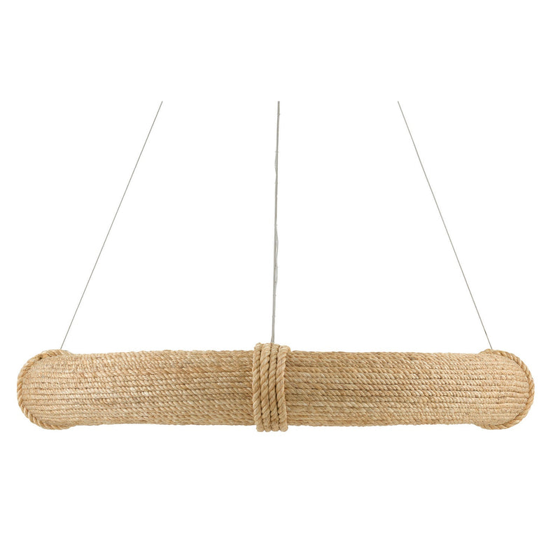 Currey and Company - 9000-0804 - Eight Light Chandelier - Portmeirion Collection - Satin Black/Abaca Rope