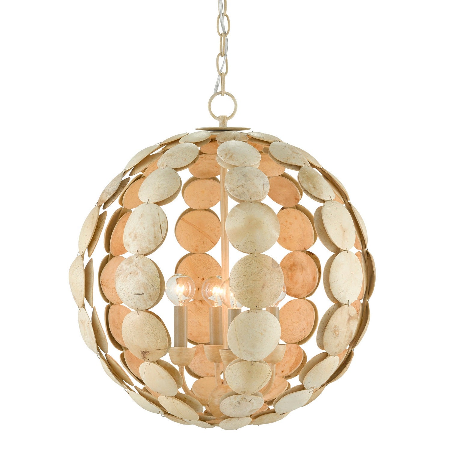 Currey and Company - 9000-0806 - Four Light Chandelier - Tartufo Collection - Coco Cream