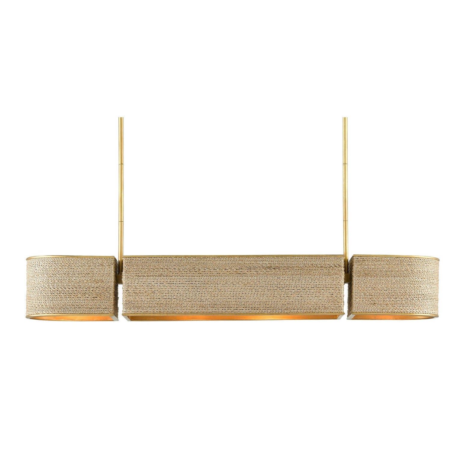 Currey and Company - 9000-0820 - Four Light Chandelier - Tenby Oval Chandelier - Contemporary Gold Leaf/Abaca Rope