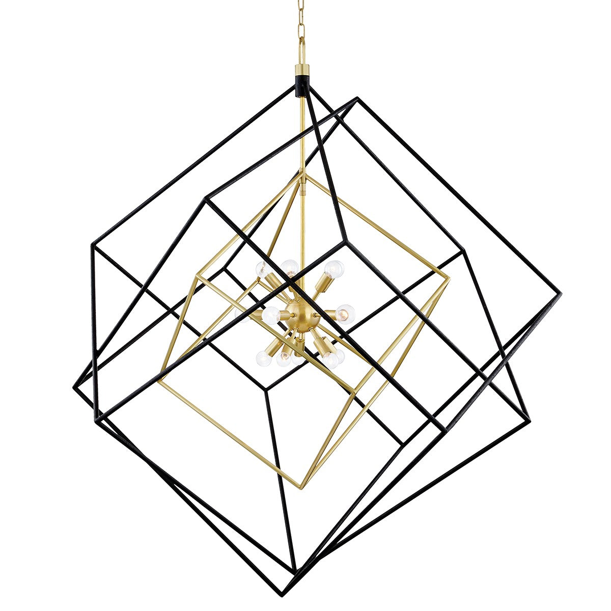 Hudson Valley - 1255-AGB/BK - 15 Light Chandelier - Roundout - Aged Brass/Black