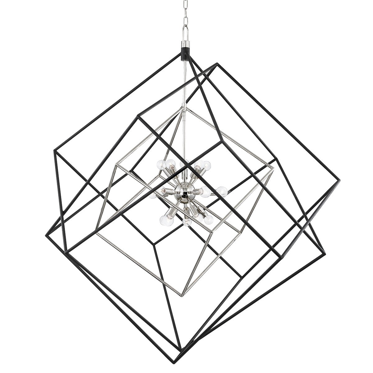 Hudson Valley - 1255-PN/BK - 15 Light Chandelier - Roundout - Polished Nickel/Black