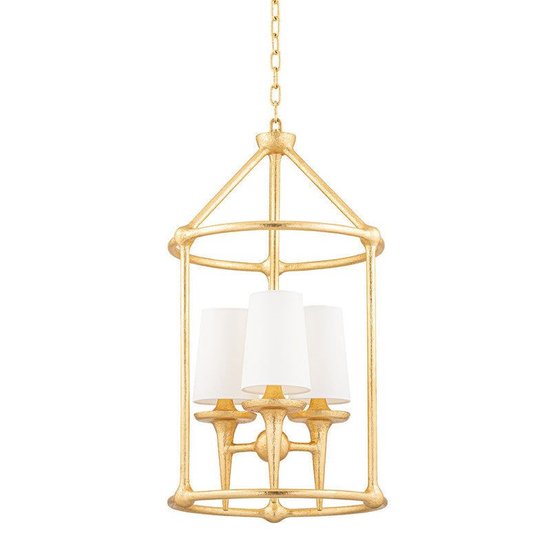 Hudson Valley - 6617-GL - Three Light Lantern - Torch - Gold Leaf