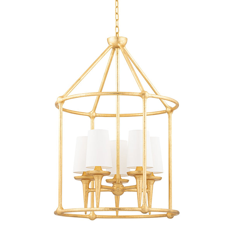 Hudson Valley - 6625-GL - Five Light Lantern - Torch - Gold Leaf