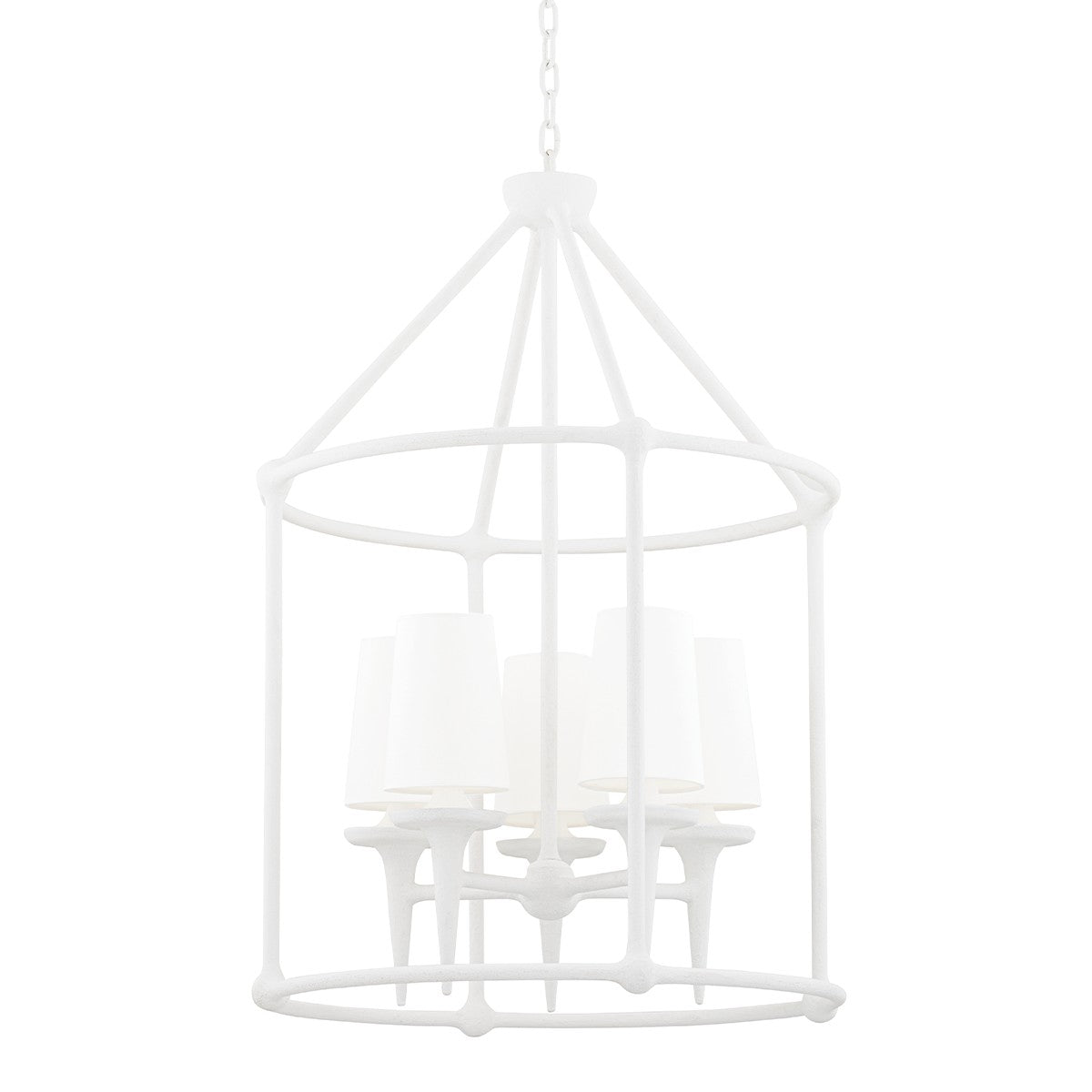 Hudson Valley - 6625-WP - Five Light Lantern - Torch - White Plaster