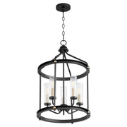 Quorum - 829-5-6980 - Five Light Entry Pendant - Empire - Textured Black w/ Aged Brass
