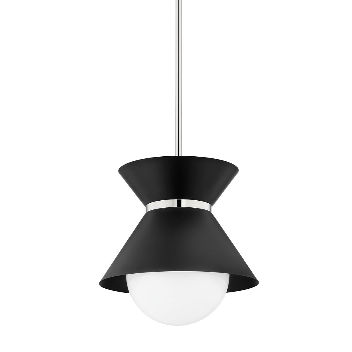 Troy Lighting - F8615-SBK/PN - One Light Pendant - Scout - Soft Black/Polished Nickel