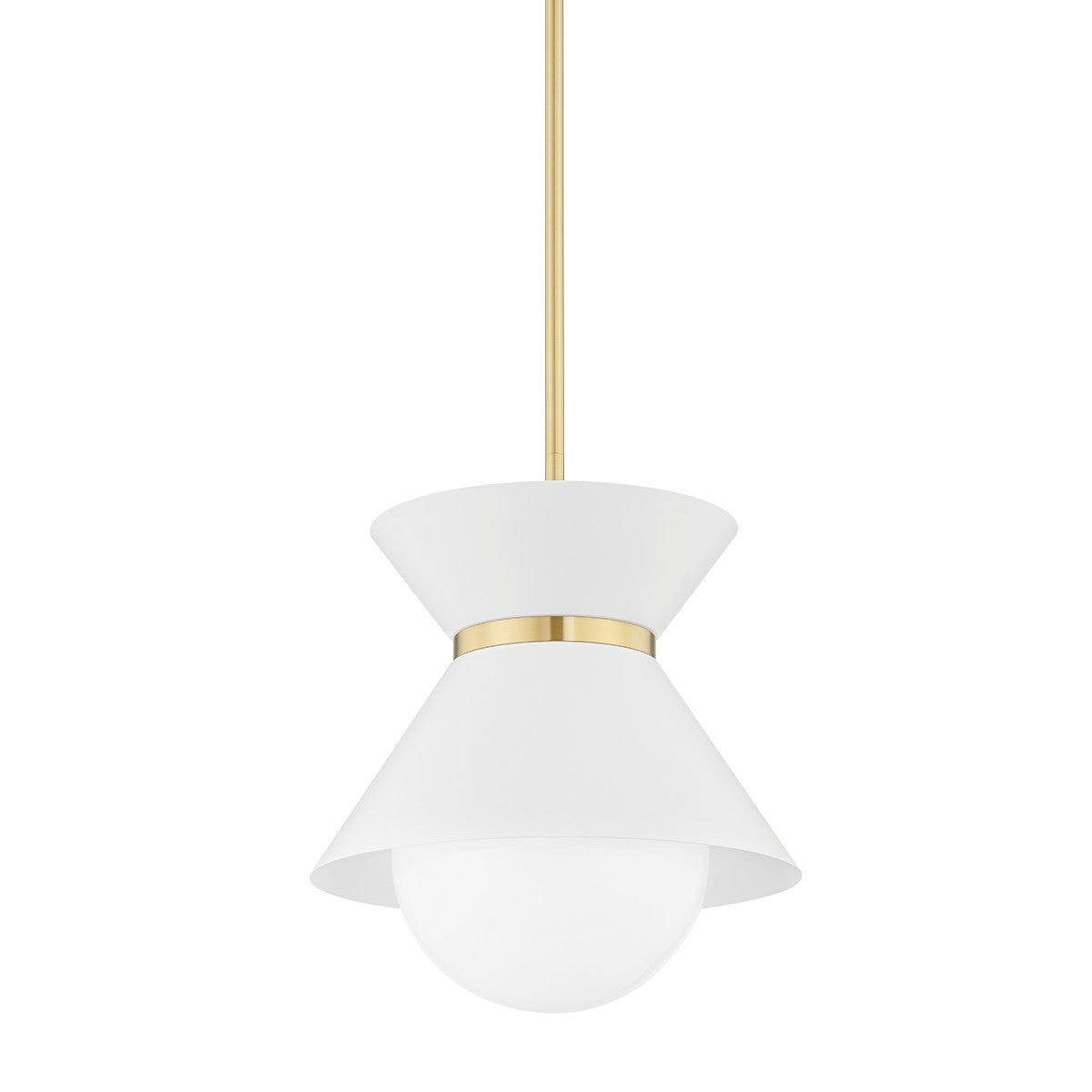 Troy Lighting - F8615-SWH/PBR - One Light Pendant - Scout - Soft White/Patina Brass