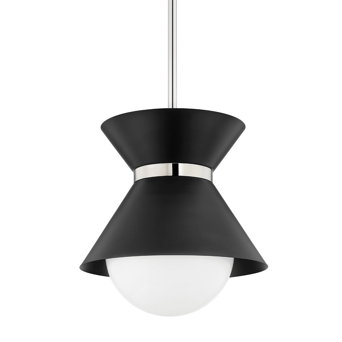 Troy Lighting - F8620-SBK/PN - One Light Pendant - Scout - Soft Black/Polished Nickel