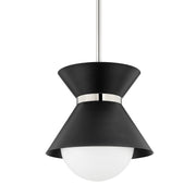 Troy Lighting - F8620-SBK/PN - One Light Pendant - Scout - Soft Black/Polished Nickel