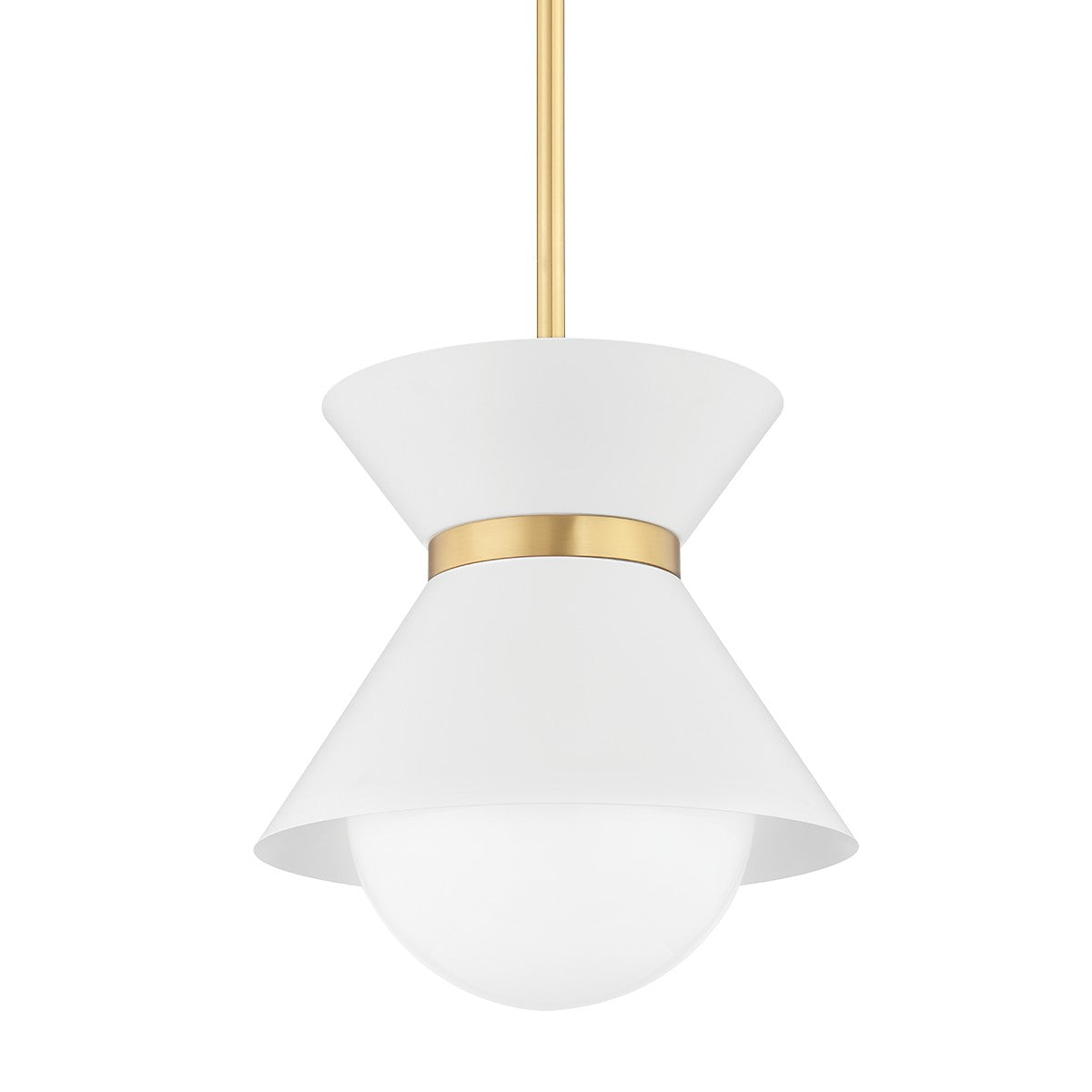 Troy Lighting - F8620-SWH/PBR - One Light Pendant - Scout - Soft White/Patina Brass