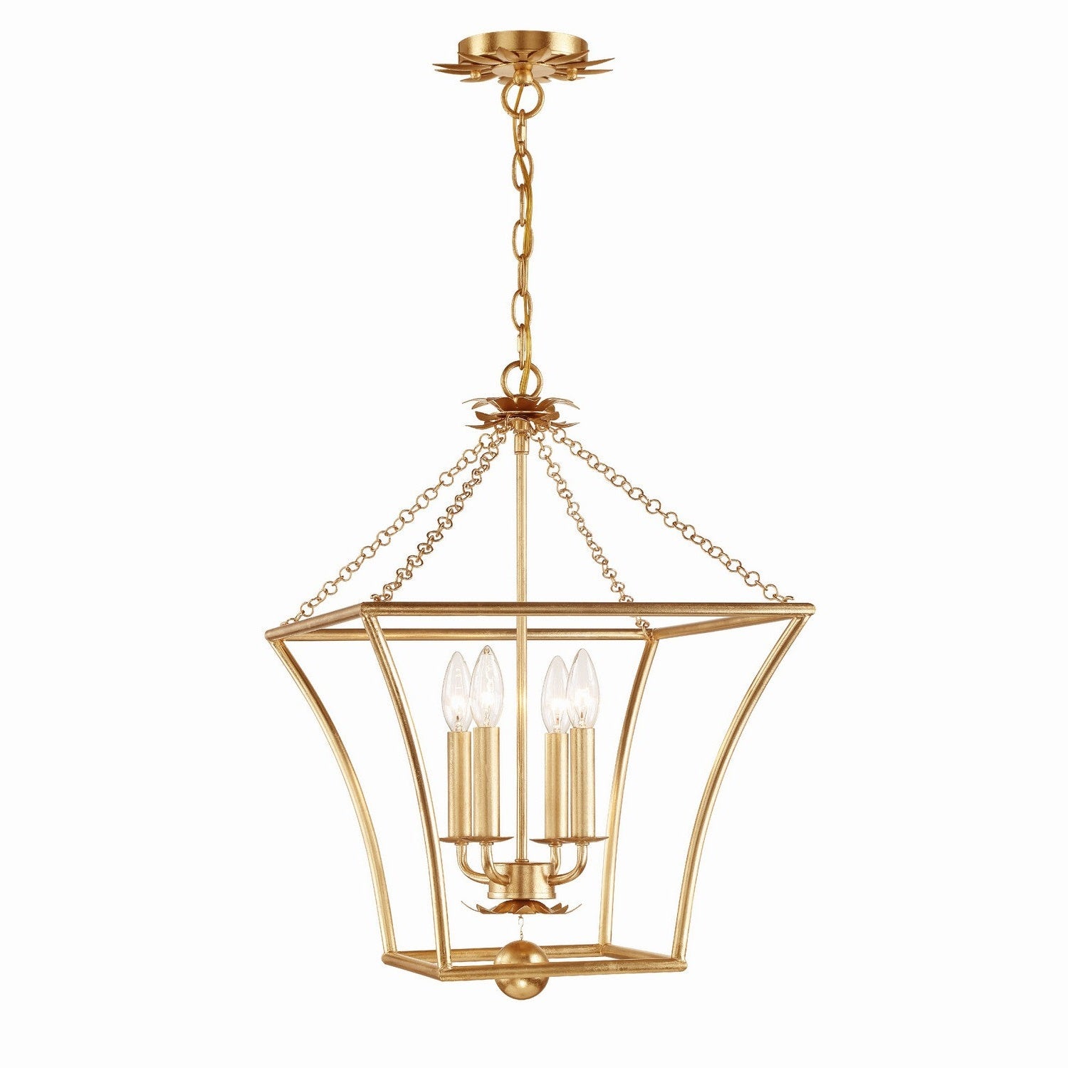 Crystorama - 516-GA - Four Light Mini Chandelier - Broche - Antique Gold