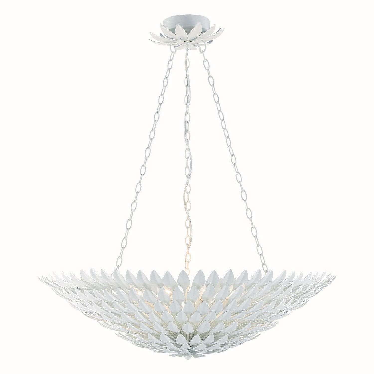 Crystorama - 519-MT - Eight Light Chandelier - Broche - Matte White