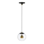 ET2 - E25153-BKNAB - LED Pendant - Nucleus - Black / Natural Aged Brass