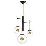 ET2 - E25156-BKNAB - LED Pendant - Nucleus - Black / Natural Aged Brass