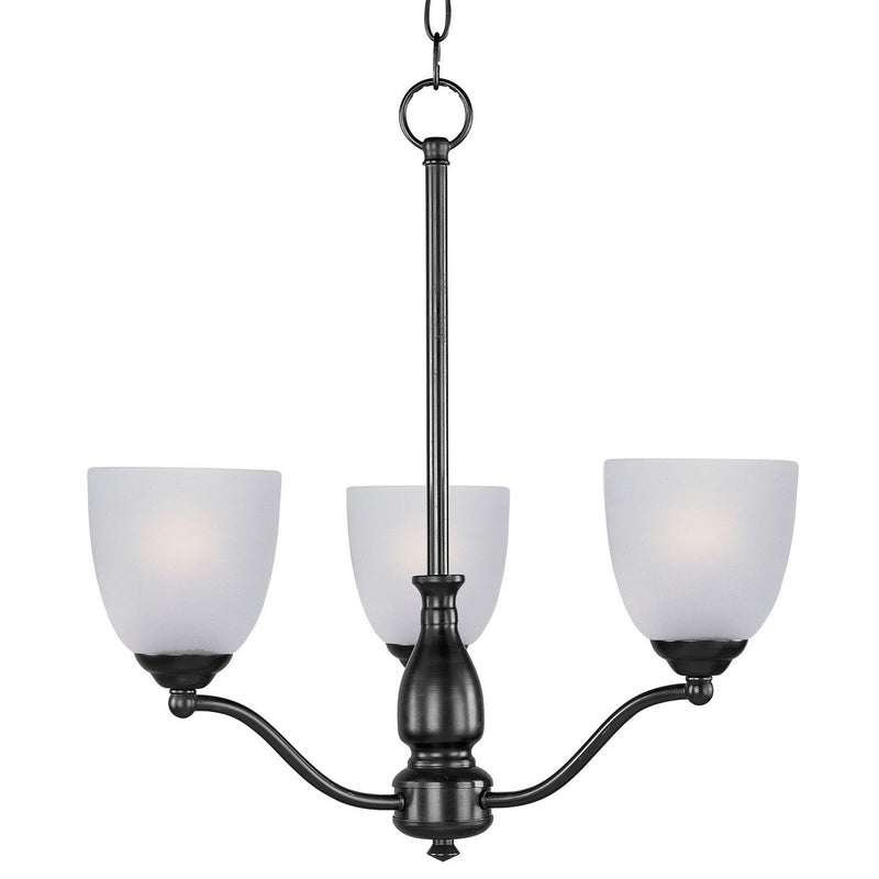 Maxim - 10064FTBK - Three Light Chandelier - Stefan - Black