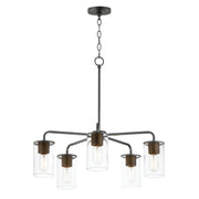 Maxim - 11846CDABBK - Five Light Chandelier - Sleek - Antique Brass / Black