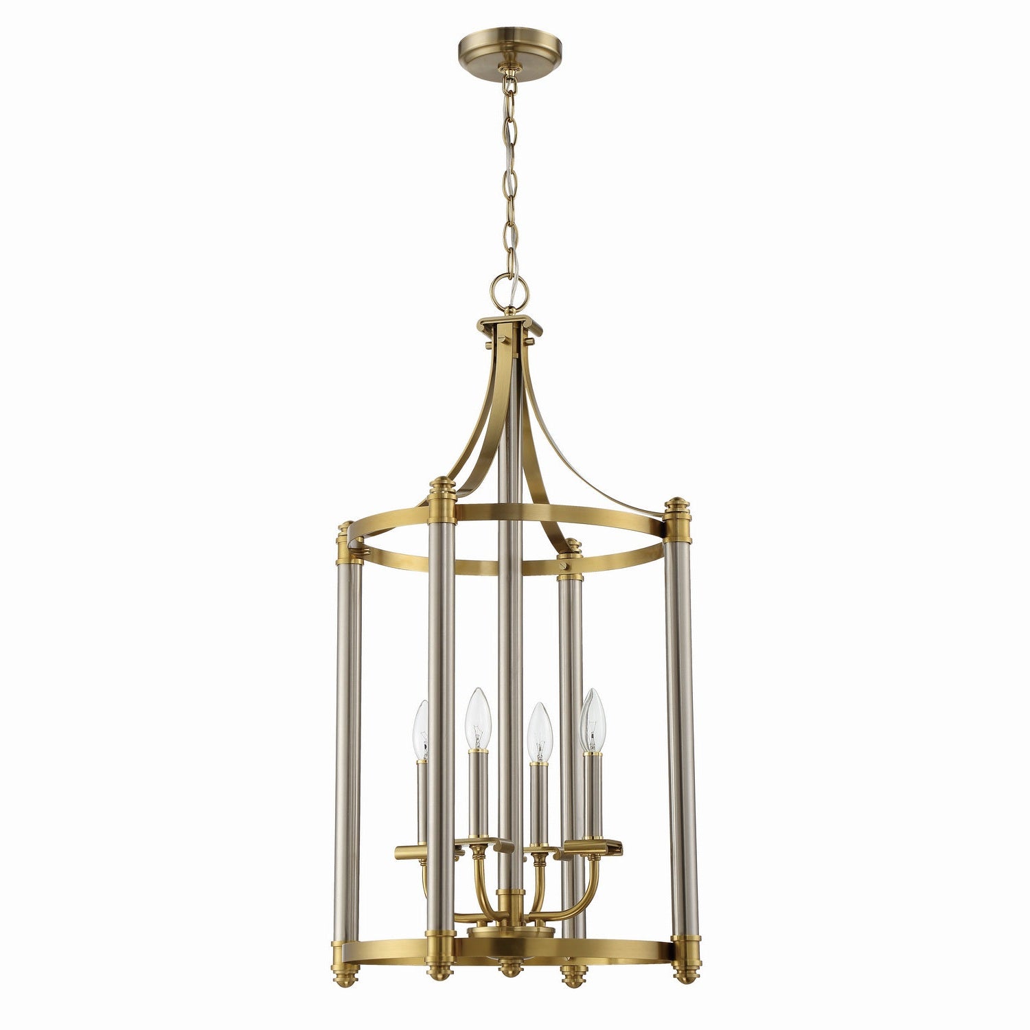 Craftmade - 54834-BNKSB - Four Light Foyer Pendant - Stanza - Brushed Polished Nickel/Satin Brass