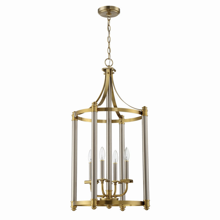 Craftmade - 54834-BNKSB - Four Light Foyer Pendant - Stanza - Brushed Polished Nickel/Satin Brass