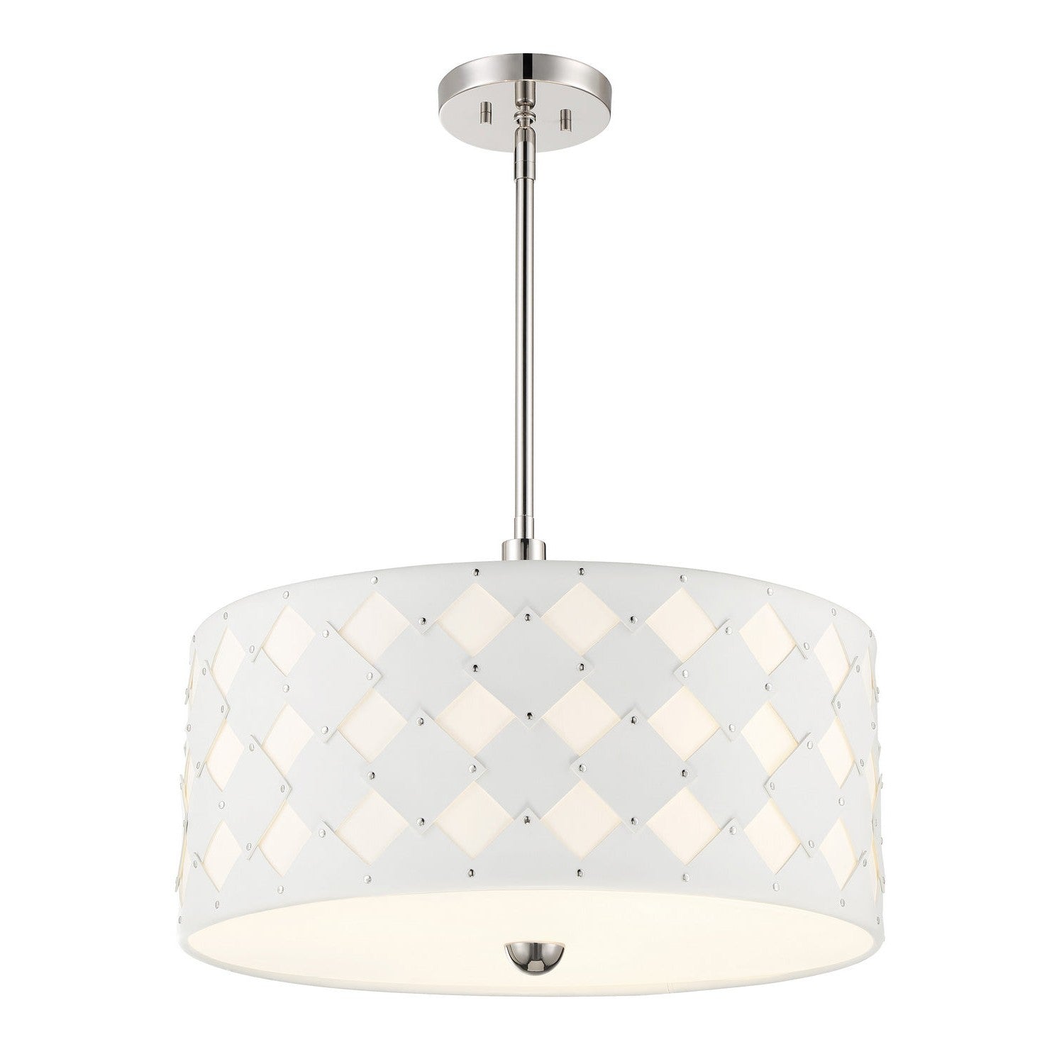 George Kovacs - P5338-613 - Three Light Pendant - Patchwork - Polished Nickel