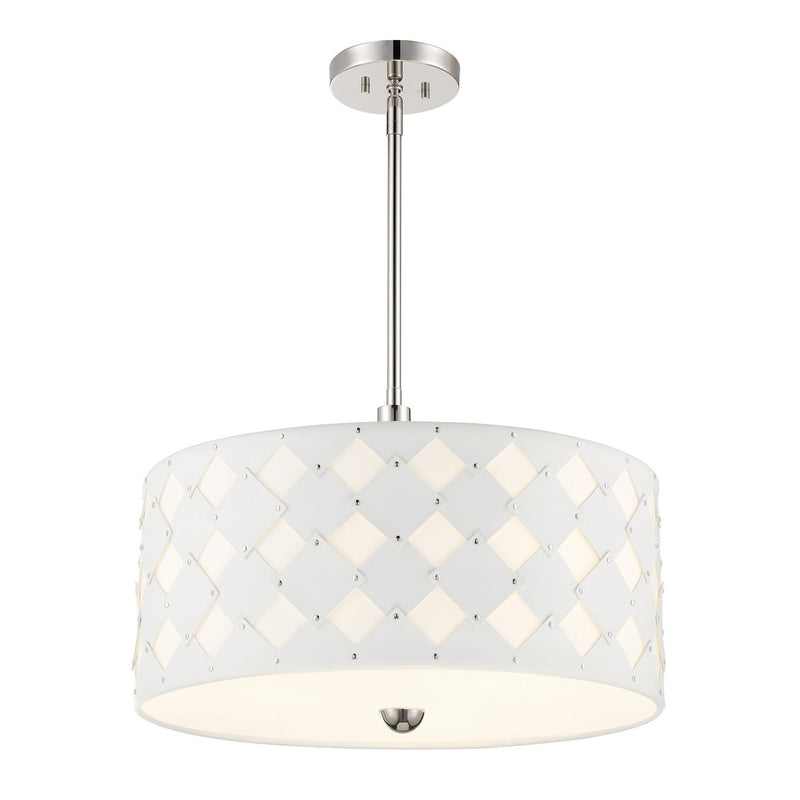 George Kovacs - P5338-613 - Three Light Pendant - Patchwork - Polished Nickel