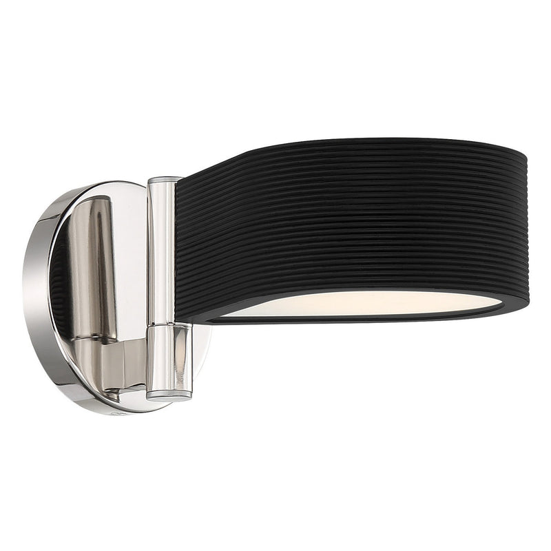 George Kovacs - P5341-572-L - LED Wall Mount - Side Step - Coal With Polished Nichel High