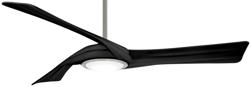 Minka Aire - F714L-BN/CL - 60"Ceiling Fan - Curl - Brushed Nickel With Coal Blades