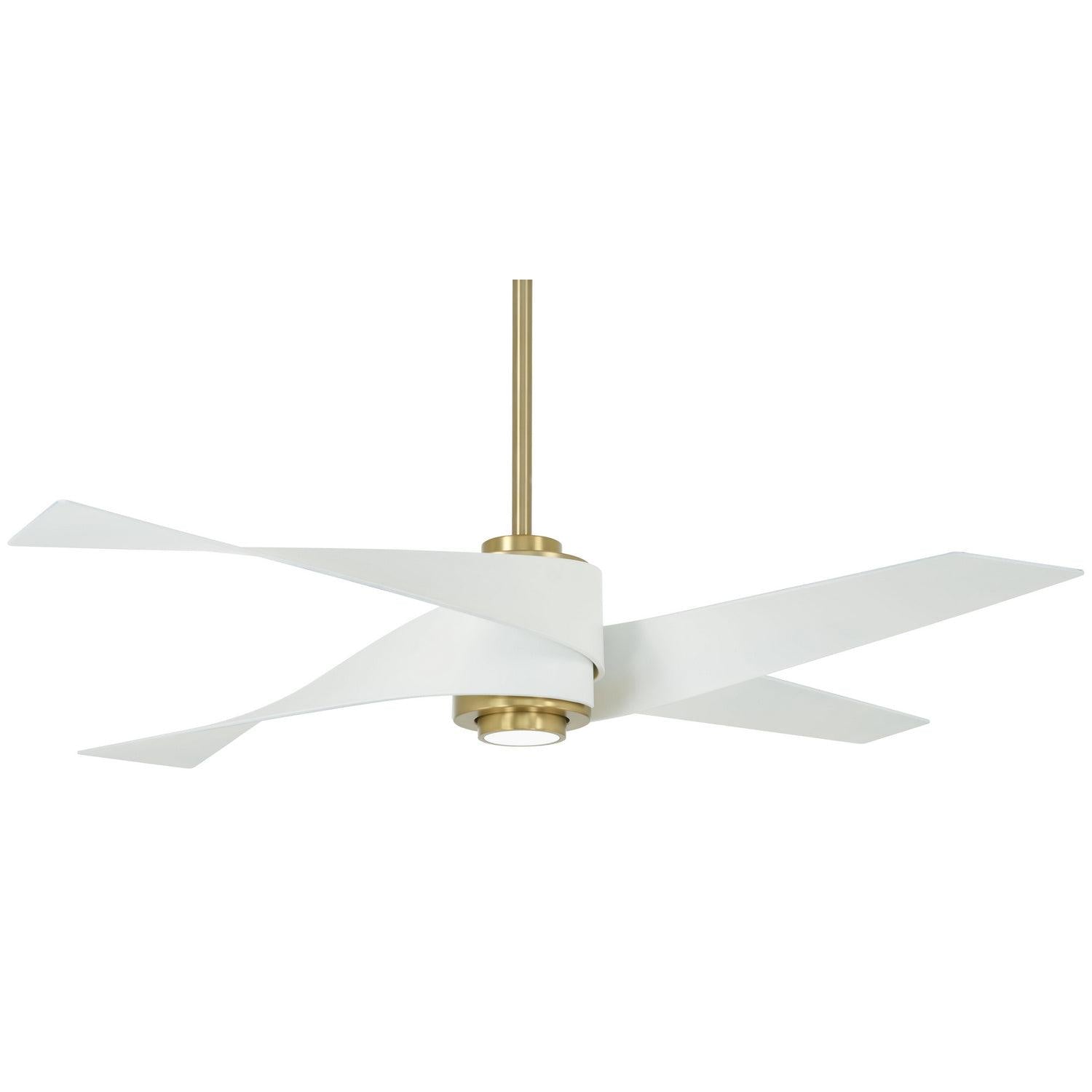 Minka Aire - F903L-SBR/WHF - 64"Ceiling Fan - Artemis IV - Soft Brass With Flat White Blades