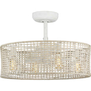 Progress Lighting - P250068-151-WB - 25"Ceiling Fan - Belva - Cottage White